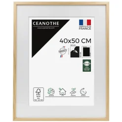 Ceanothe Cadre photo 40x50 cm chêne alba avec passe-partout 30x40 cm Fabriqué en France* Cadre