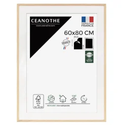 Sale Ceanothe Cadre photo 60x80 cm chêne alba avec passe-partout 50x70 cm Fabriqué en France