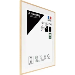 Sale Ceanothe Cadre photo 60x80 cm chêne alba avec passe-partout 50x70 cm Fabriqué en France