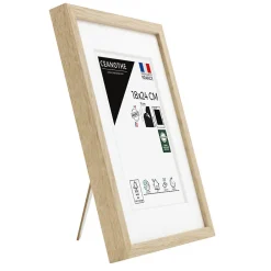 Ceanothe Cadre photo 18x24 cm chêne alba avec passe-partout 13x18 cm Fabriqué en France* Cadre 18 X 24 Cm|Cadre