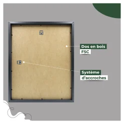 Sale Ceanothe Cadre photo 50x70 cm milan brut avec passe-partout 40x50 cm Fabriqué en France