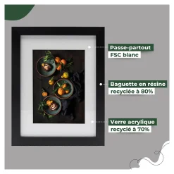 Ceanothe Cadre photo 30x40 cm milan brut avec passe-partout 20x30 cm Fabriqué en France* Cadre 30 X 40 Cm - A3