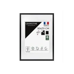 New Ceanothe Cadre photo 50x70 cm milan noir avec passe-partout 40x50 cm Fabriqué en France