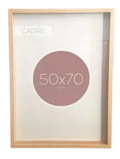 Cadre vitrine vide bois l.50 x H.70 cm* Cadre 50 X 70 Cm|Cadre