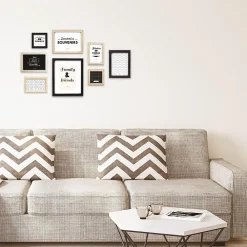 The Home Deco Factory Cadres photos en bois La vie en famille (Lot de 8)
