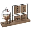 Atmosphera Créateur D'Intérieur Calendrier en bois & métal H18,5cm - Atmosphera* Statue Décorative