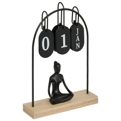 Atmosphera Créateur D'Intérieur Calendrier métal Yogi H.28,5cm assorti- Beige- Atmosphera* Statue Décorative