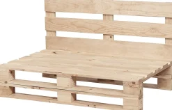 Hot Nature Pro Canape en Palettes Poncees et Brossees 120x60cm Finition Ecru pour Patio Interieur Exterieur