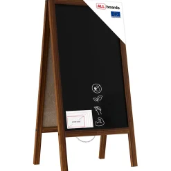 Outlet ALLboards Chevalet Stop Trottoir avec Cadre en Bois Laqué 100x49,5cm, Chevalet Publicitaire