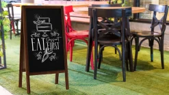 Outlet ALLboards Chevalet Stop Trottoir avec Cadre en Bois Laqué 100x49,5cm, Chevalet Publicitaire