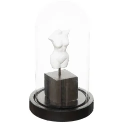 Atmosphera Créateur D'Intérieur Cloche Subli - résine et verre - noir et blanc - H21 cm - Atmosphera* Statue Décorative