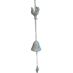 Hot La Grande Prairie Clochette Coq fer blanc 10x65cm