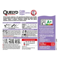 Quelyd Colle en poudre - adaptée pour tout papiers peints vinyles - surface de couverture 32 m² - 30601637* Colle Papier Peint