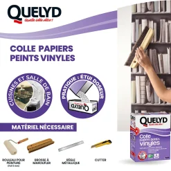 Quelyd Colle en poudre - adaptée pour tout papiers peints vinyles - surface de couverture 32 m² - 30601637* Colle Papier Peint