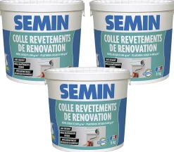 Hot Semin Colle Revêtements de Rénovation Lisse en Pâte , Prête à l'Emploi, Intérieur, Seau de 5 kg (Lot de 3)