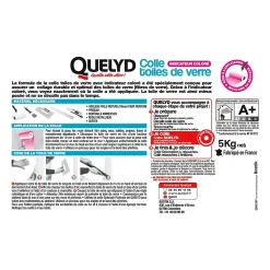 Quelyd Colle toile de verre pâte avec indicateur coloré 5kg* Colle Papier Peint