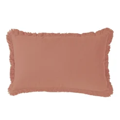 Discount Deko & Co Coussin à franges colombe argile 30X50