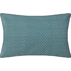 Outlet Atmosphera Créateur D'Intérieur Coussin - motifs otto - coton - bleu canard - 30x50 cm - Atmosphera