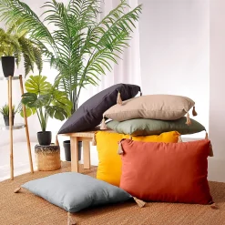 Online Enjoy Home Coussin à pompoms 50 x 70 cm - 50x70cm - Gris