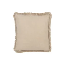 J-Line Coussin carré à broderie en coton gris 52x52x15 cm* Coussin Pour Canapé