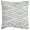 Meubletmoi Coussin carré 40 x 40 cm coton brodé grands losanges gris - BEAM* Coussin Pour Canapé