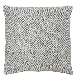 Meubletmoi Coussin carré 40 x 40 cm coton brodé avec motifs losanges noirs - EMBER* Coussin Pour Canapé