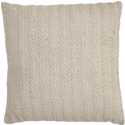 Sale Meubletmoi Coussin carré 40 x 40 cm en coton brodé en lignes beige - TWINKLE