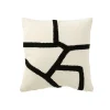 Sale J-Line Coussin carré avec lignes en textile multicouleur 43x43x10 cm