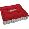 Best Aubry Gaspard Coussin carré en coton et lin Edelweiss