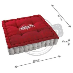 Best Aubry Gaspard Coussin carré en coton et lin Edelweiss