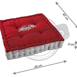 Best Aubry Gaspard Coussin carré en coton et lin Edelweiss