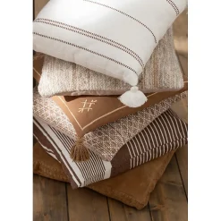 Best J-Line Coussin carré en cuir marron 45x45x7 cm