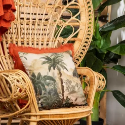 Hot Deko & Co Coussin carré imprimé savane vert et beige L.45 x l.45cm Deco&co