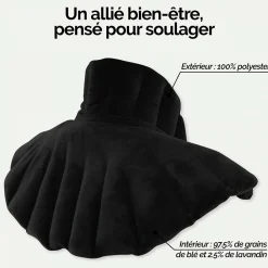 Vivezen Coussin chauffant, tour de cou pour épaules et nuque - Noir -* Bouillotte|Plaid