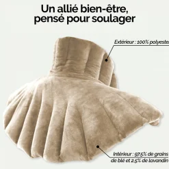 Vivezen Coussin chauffant, tour de cou pour épaules et nuque - Beige -* Bouillotte