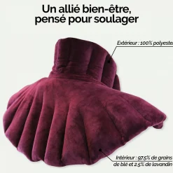 New Vivezen Coussin chauffant, tour de cou pour épaules et nuque - Prune -