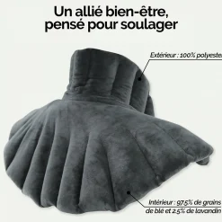 Vivezen Coussin chauffant, tour de cou pour épaules et nuque - Noir -* Bouillotte