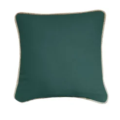 Deko & Co COUSSIN COTON RECYCLE PIPING JUTE VERT EMERAUDE 40X40* Coussin Pour Canapé