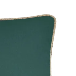 Deko & Co COUSSIN COTON RECYCLE PIPING JUTE VERT EMERAUDE 40X40* Coussin Pour Canapé