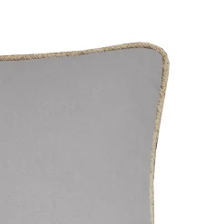 Deko & Co COUSSIN COTON RECYCLE PIPING JUTE GRIS CLAIR 40X40* Coussin
