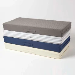 Homescapes Coussin d'assise déhoussable pour canapé 2 places en coton, bleu marine -* Coussin Pour Canapé
