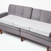 Homescapes Coussin d'assise déhoussable pour canapé 3 places en coton, gris rayé -* Coussin Pour Canapé