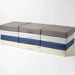 Homescapes Coussin d'assise déhoussable pour canapé 3 places en coton, gris rayé -* Coussin Pour Canapé