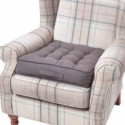 Outlet Homescapes Coussin d'assise rehausseur en coton gris ardoise, 50 x 50 x 10 cm -