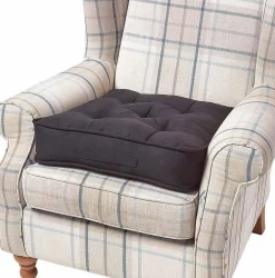 Homescapes Coussin d'assise rehausseur en suédine noir, 50 x 50 x 10 cm -* Coussin Pour Canapé