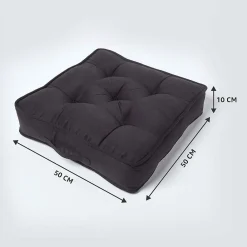 Homescapes Coussin d'assise rehausseur en suédine noir, 50 x 50 x 10 cm -* Coussin Pour Canapé