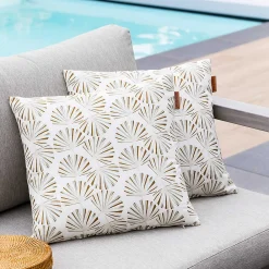 Sale Hespéride Coussin déco d'extérieur Fylie palmier & camel 40x40cm en polyester -