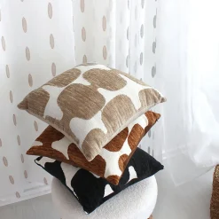 Best Home Maison Coussin décoratif déhoussable jacquard motif moderne (40x40 cm - Beige)