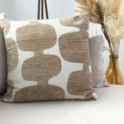 Best Home Maison Coussin décoratif déhoussable jacquard motif moderne (40x40 cm - Beige)