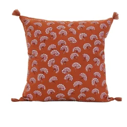 Sud Etoff Coussin décoratif imprimé motif floral (45x45 cm - Brique)* Coussin Pour Canapé